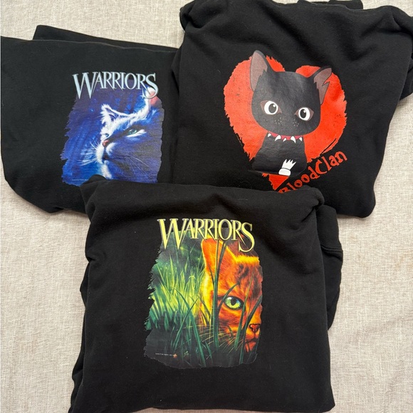 Other - Bundle of 3 Warrior Cat sweatshirts